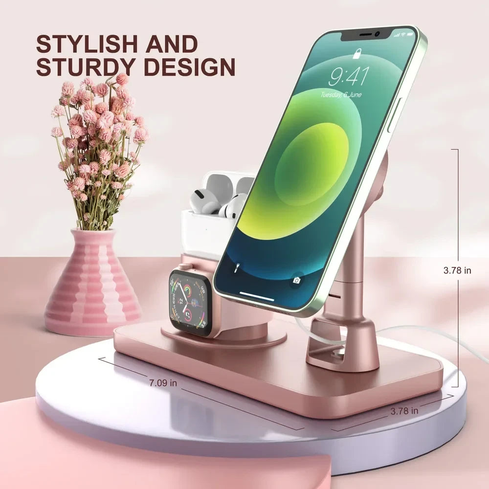 LED Fast Wireless Charging Station