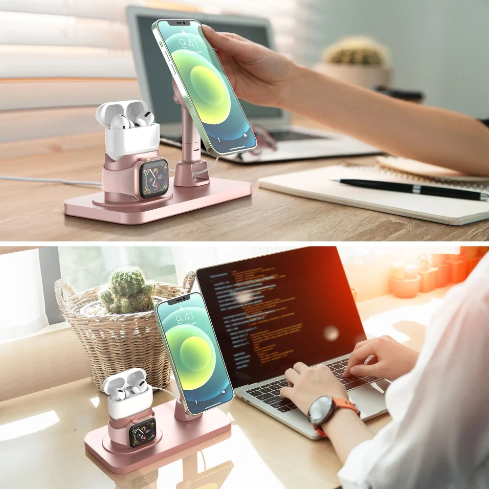 LED Fast Wireless Charging Station